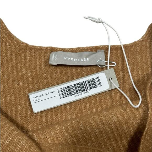 NWT! Everlane The Cozy Stretch Tank Crop Camel Top - Size Large - Picture 9 of 9